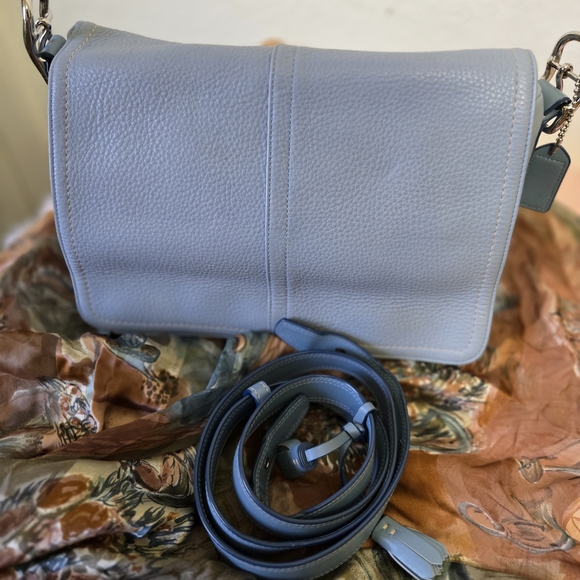 Coach Blue Leather Shoulder Bag - Picture 1 of 13
